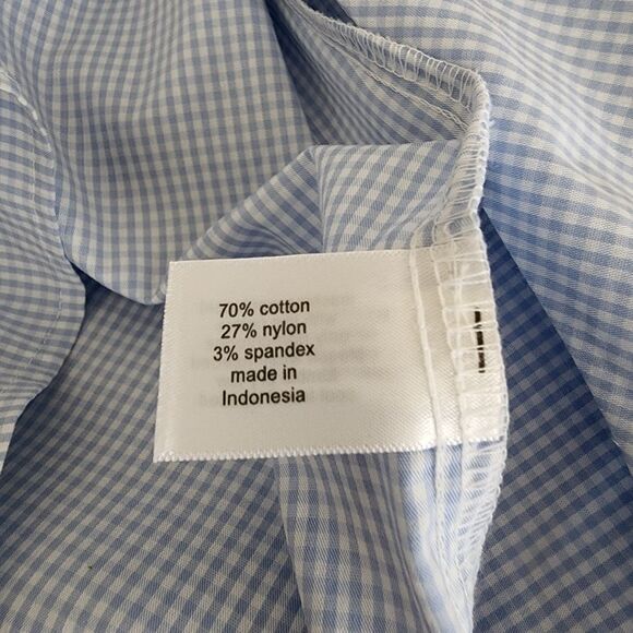 LANE BRYANT Blue Gingham Long Sleeve Wrap Top Size 26 (2028) - Picture 6 of 7